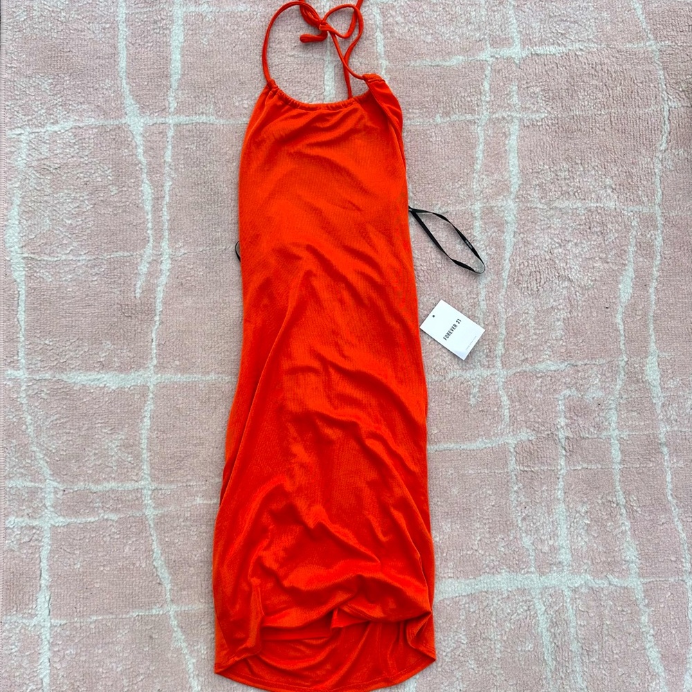 Forever 21 Halter Orange Dress